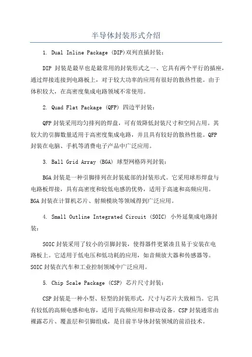 半导体封装形式介绍
