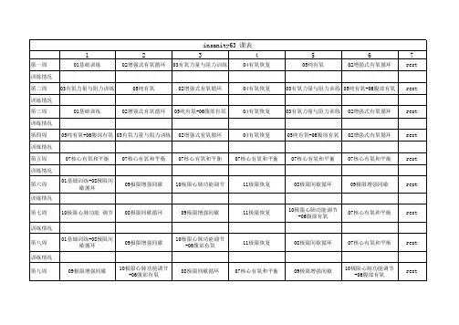 insanity63-中文版课表