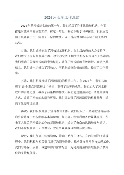 2024河长制工作总结