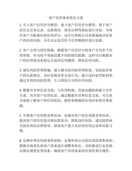 客户信用体系优化方案