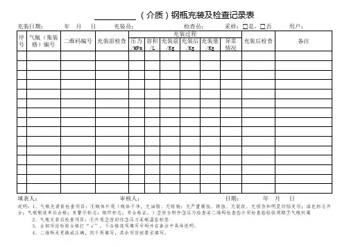 气瓶充装及检查记录表2024.3.26