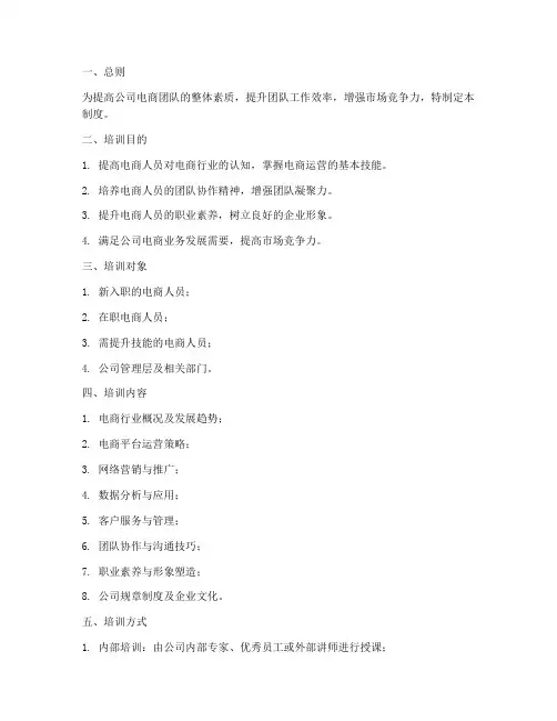 电商人员培训管理制度