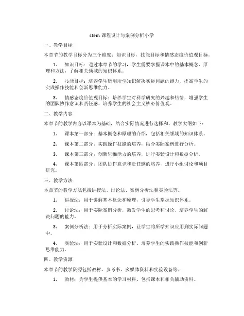 stem课程设计与案例分析小学