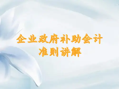 企业政府补助会计准则讲解