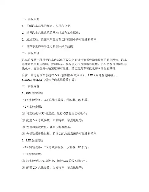 汽车总线实验报告