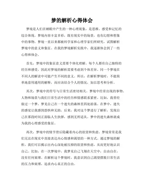梦的解析心得体会