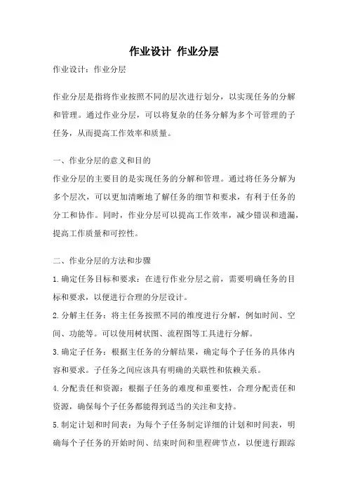 作业设计 作业分层
