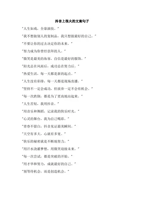 抖音上很火的文案句子