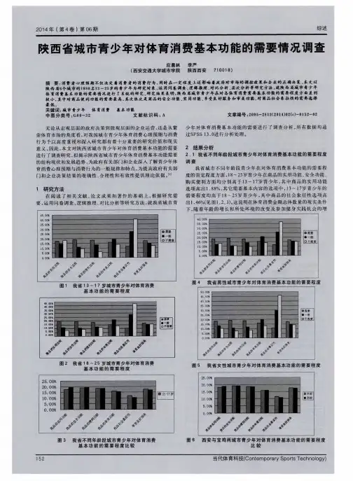 陕西省城市青少年对体育消费基本功能的需要情况调查