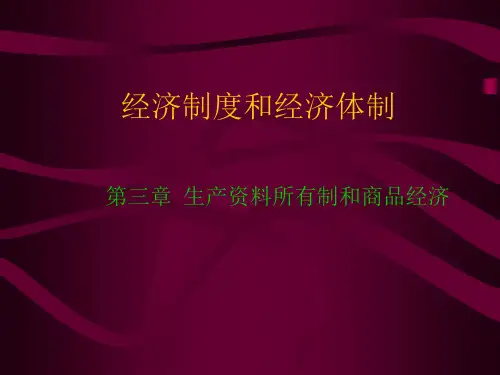 经济制度和经济体制生产所有制和商品经济