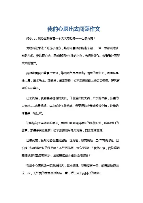我的心愿出去闯荡作文