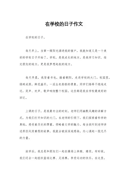 在学校的日子作文