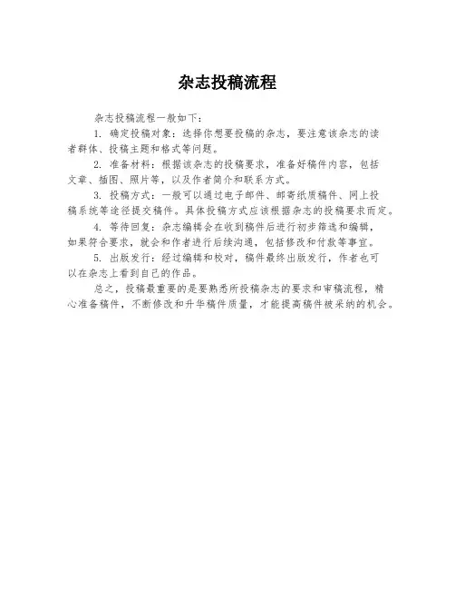 杂志投稿流程