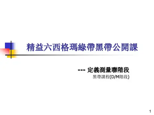 精益六西格玛绿带黑带公开课-定义测量联阶段