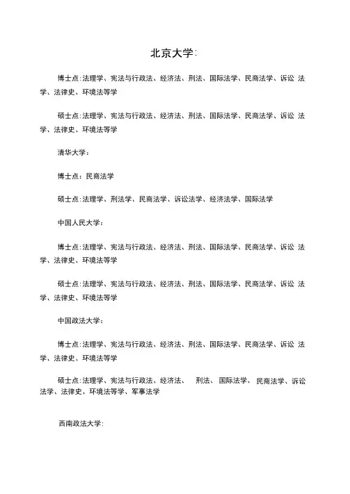 法学博士点和硕士点