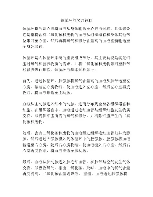体循环的名词解释