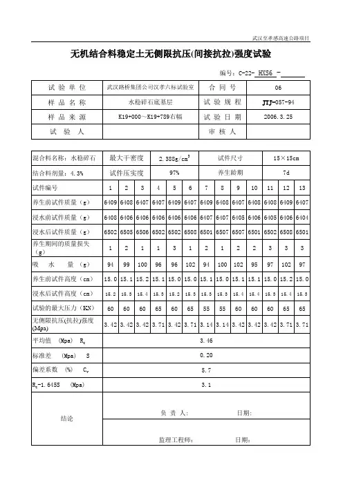 无侧限抗压强度-13个