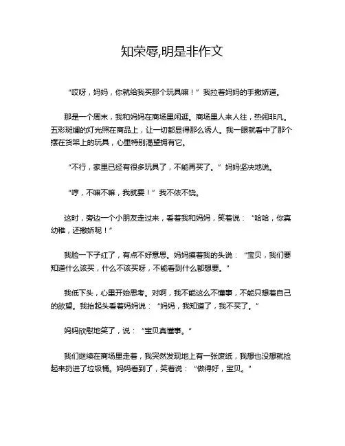 知荣辱,明是非作文