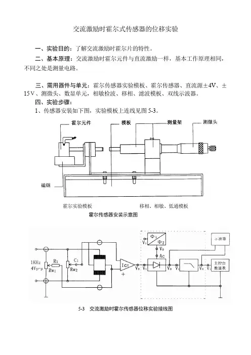 交流激励时霍尔式传感器的位移