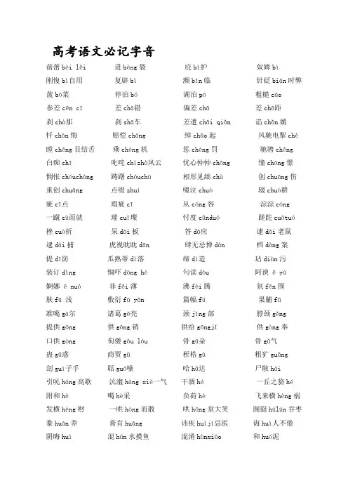 高考必记字音1