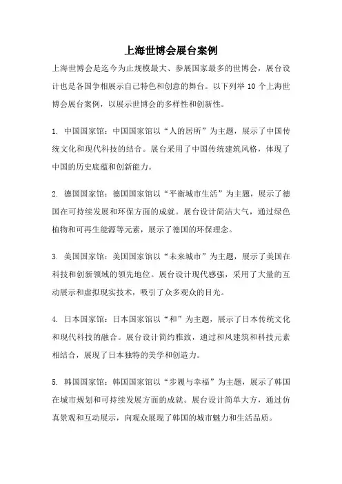 上海世博会展台案例