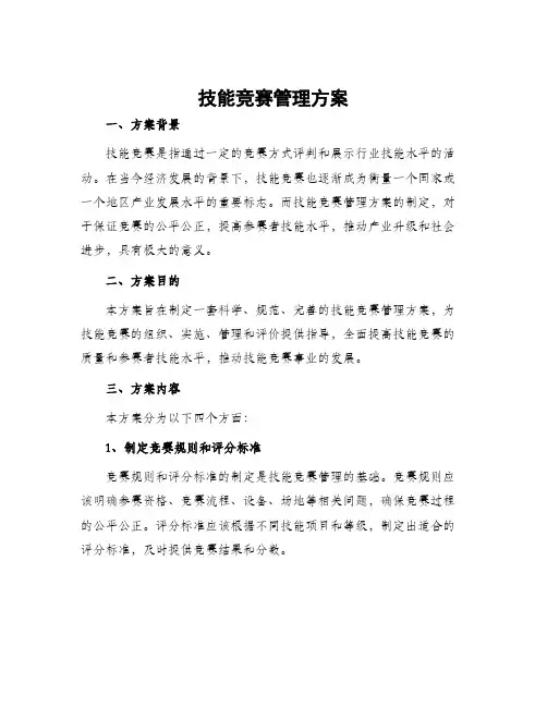 技能竞赛管理方案