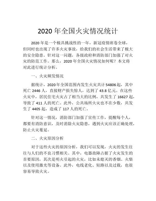2020年全国火灾情况统计
