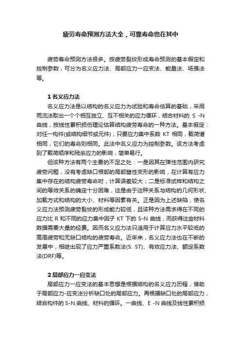 疲劳寿命预测方法大全，可靠寿命也在其中