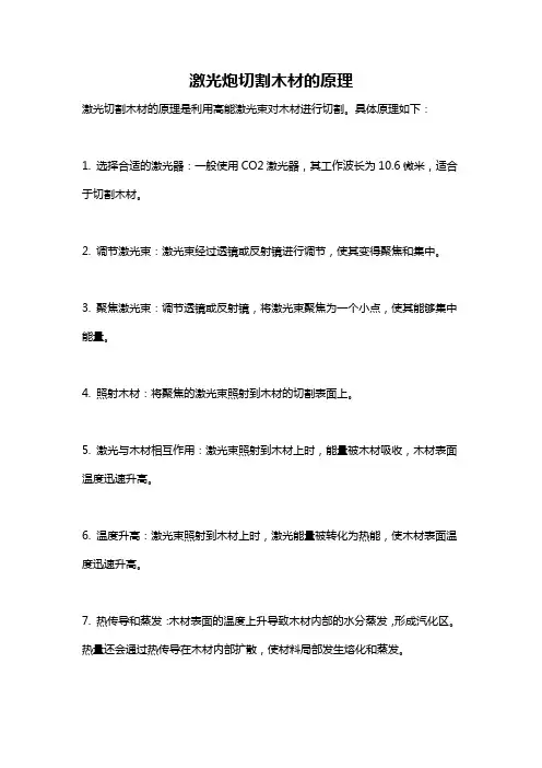 激光炮切割木材的原理