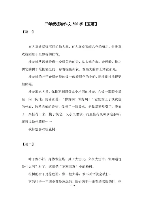 三年级植物作文300字【五篇】