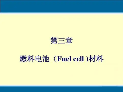 新能源材料 第三章 燃料电池