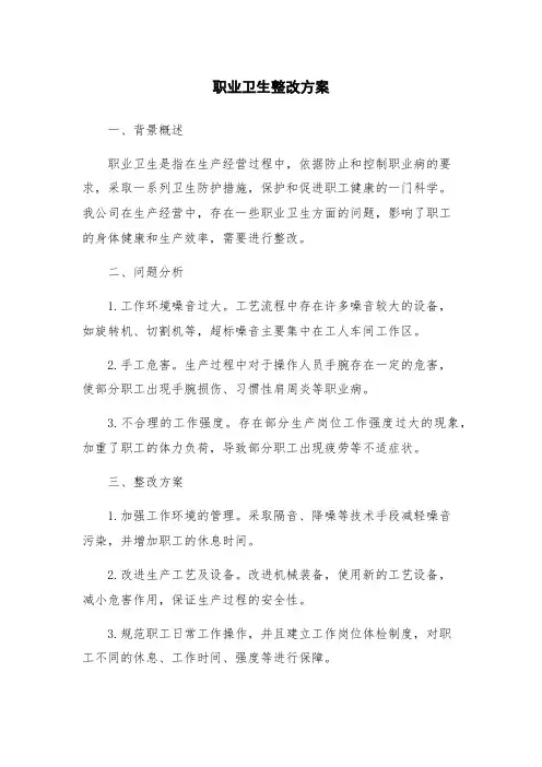 职业卫生整改方案