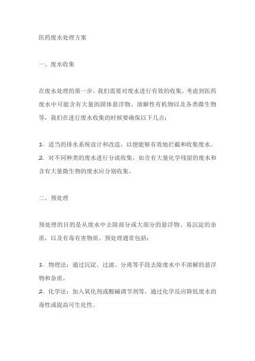 医药废水处理方案