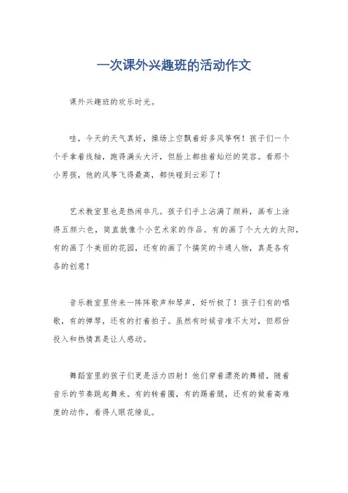 一次课外兴趣班的活动作文