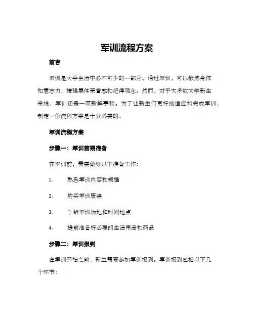 军训流程方案