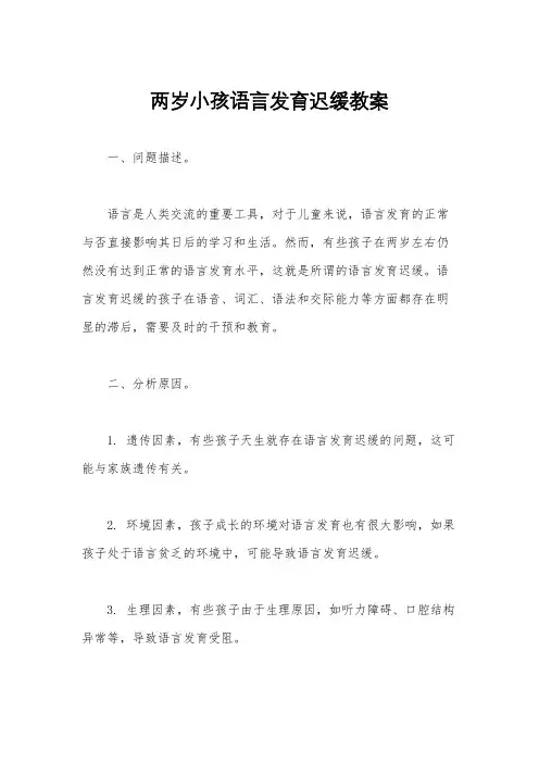 两岁小孩语言发育迟缓教案
