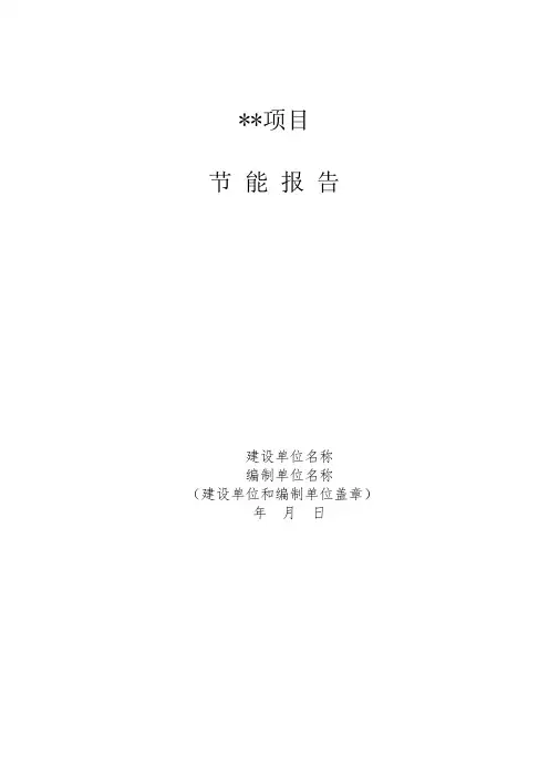 (示范文本)项目节能报告【新】