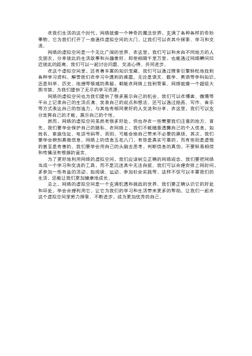 网络的虚拟空间