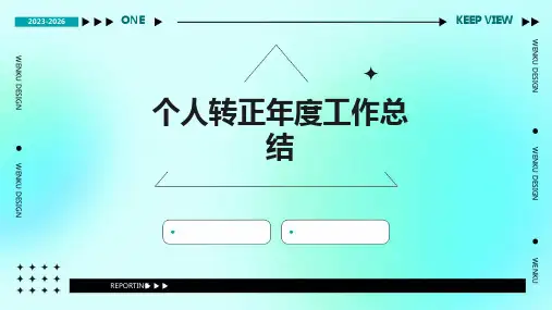 个人转正年度工作总结PPT