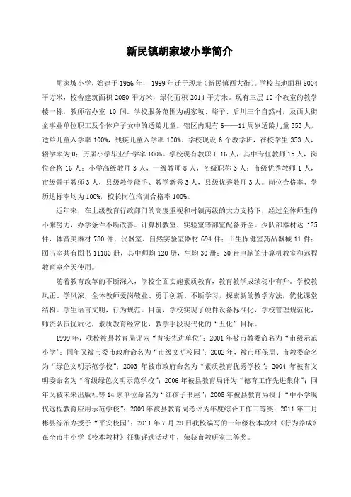 新民镇胡家坡小学简介