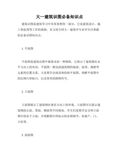 大一建筑识图必备知识点
