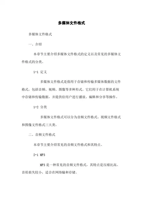 多媒体文件格式