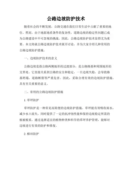 公路边坡防护技术