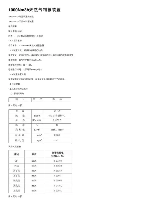 1000Nm3h天然气制氢装置