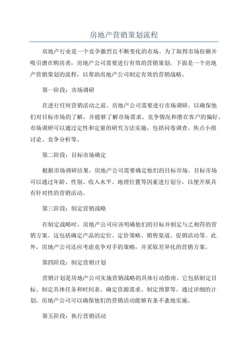 房地产营销策划流程