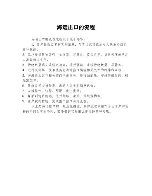 海运出口的流程