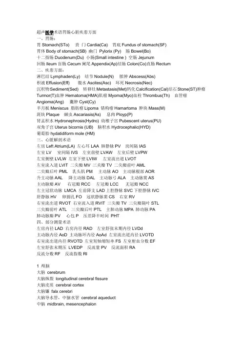 医学超声术语