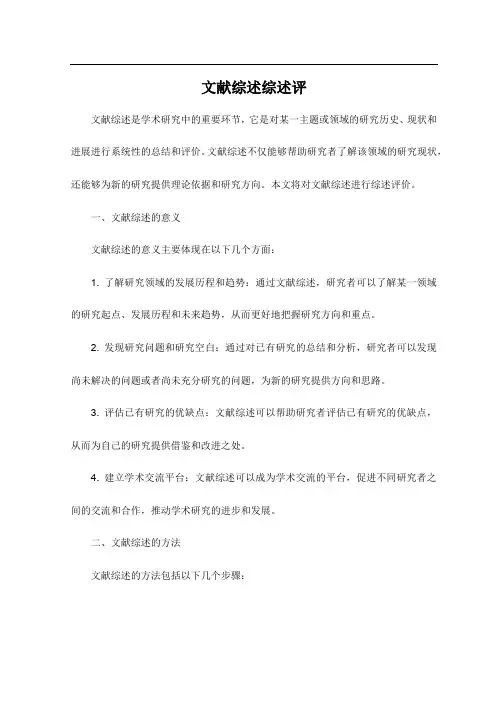 文献综述综述评