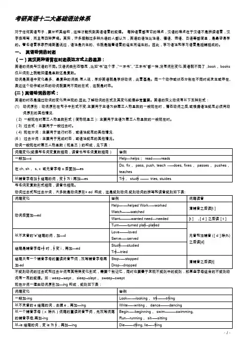 考研英语语法大全(适合打印)