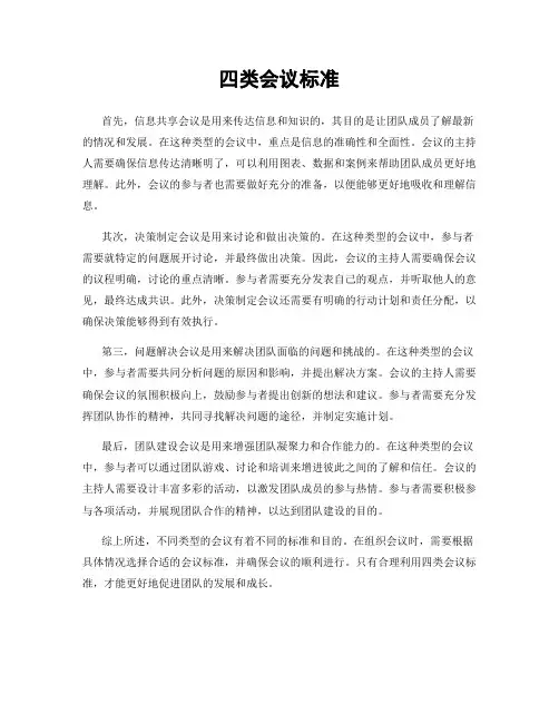 四类会议标准
